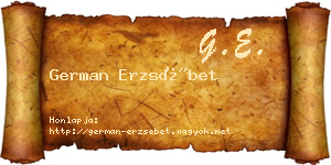 German Erzsébet névjegykártya