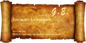 German Erzsébet névjegykártya